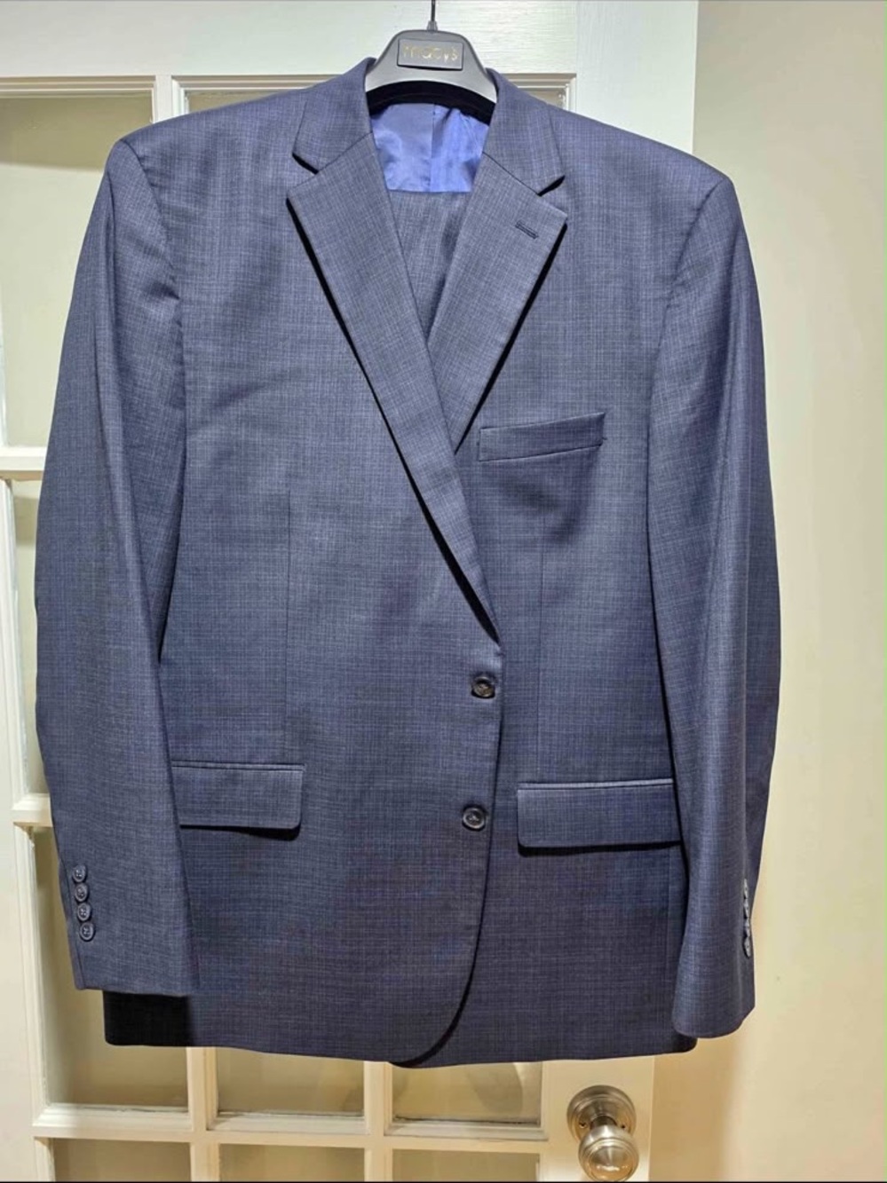 TALLIA Men's Navy Two-Button Suit Jacket